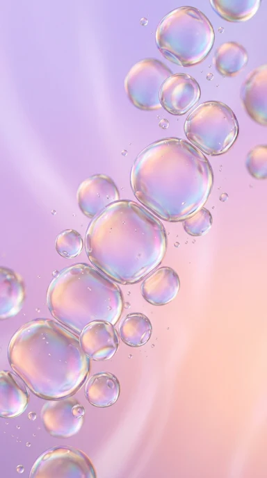 Iridescent fluid bubbles.