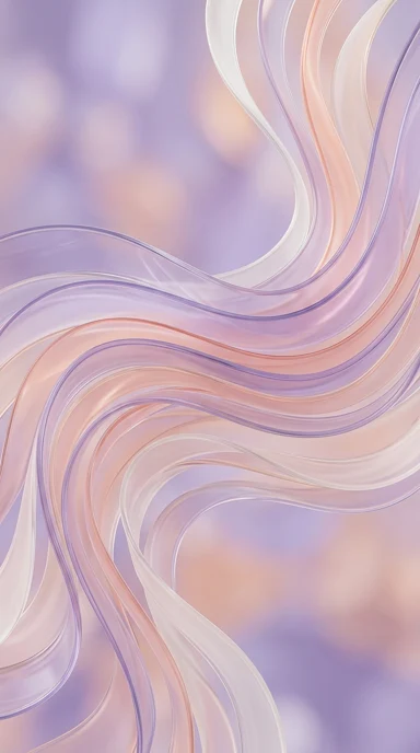 Layered translucent glass ribbons.