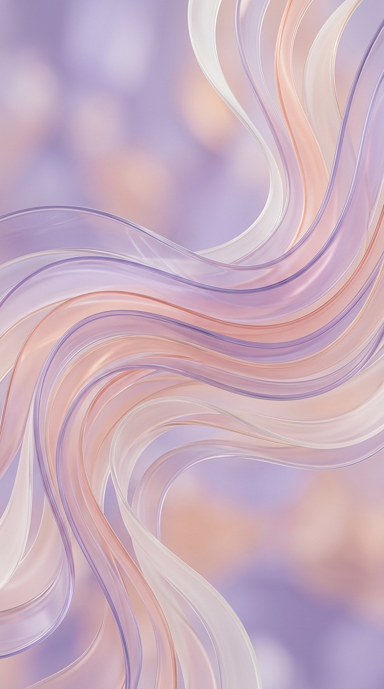 Layered translucent glass ribbons.
