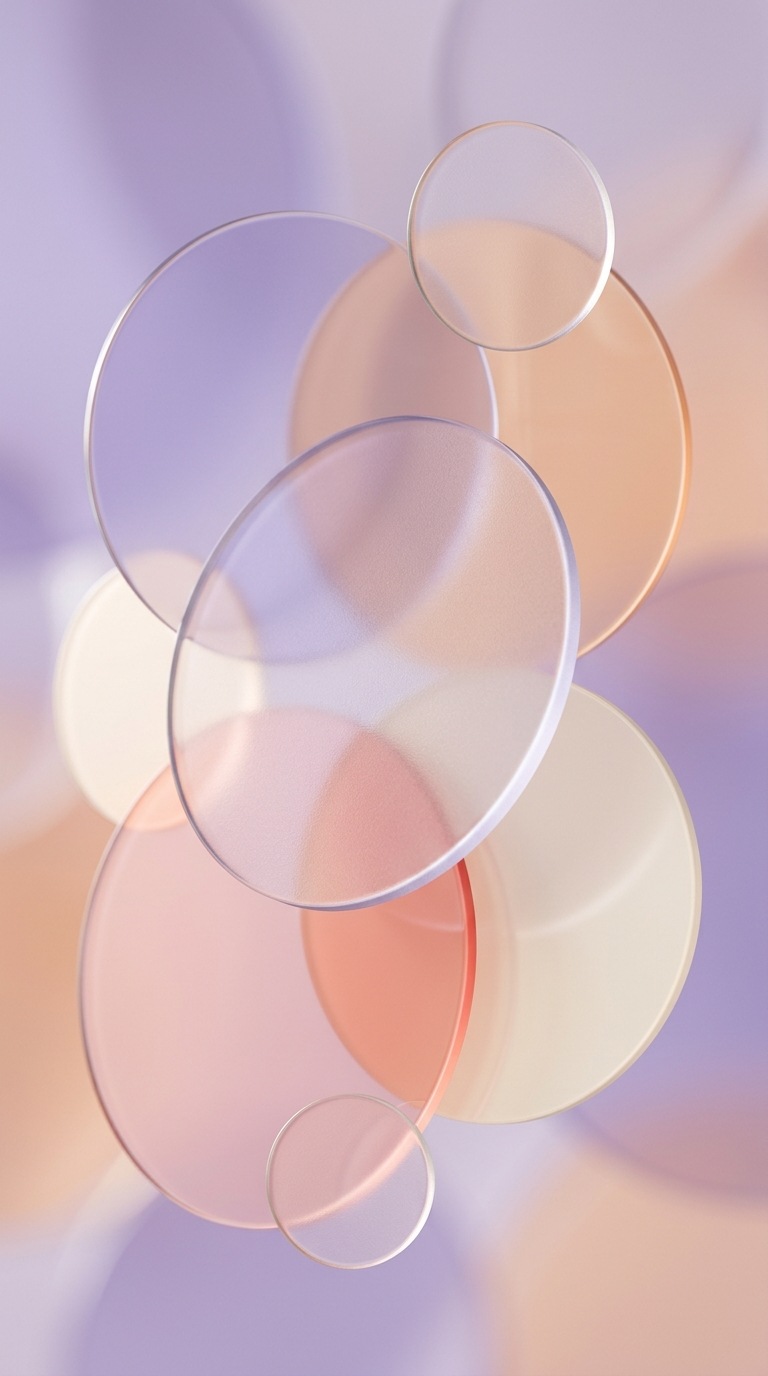 Overlapping frosted glass discs.
