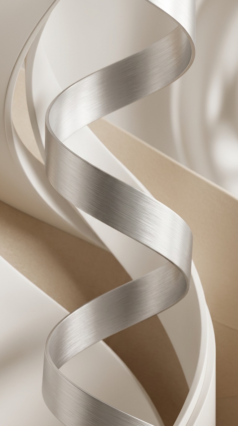 A brushed metal helix.