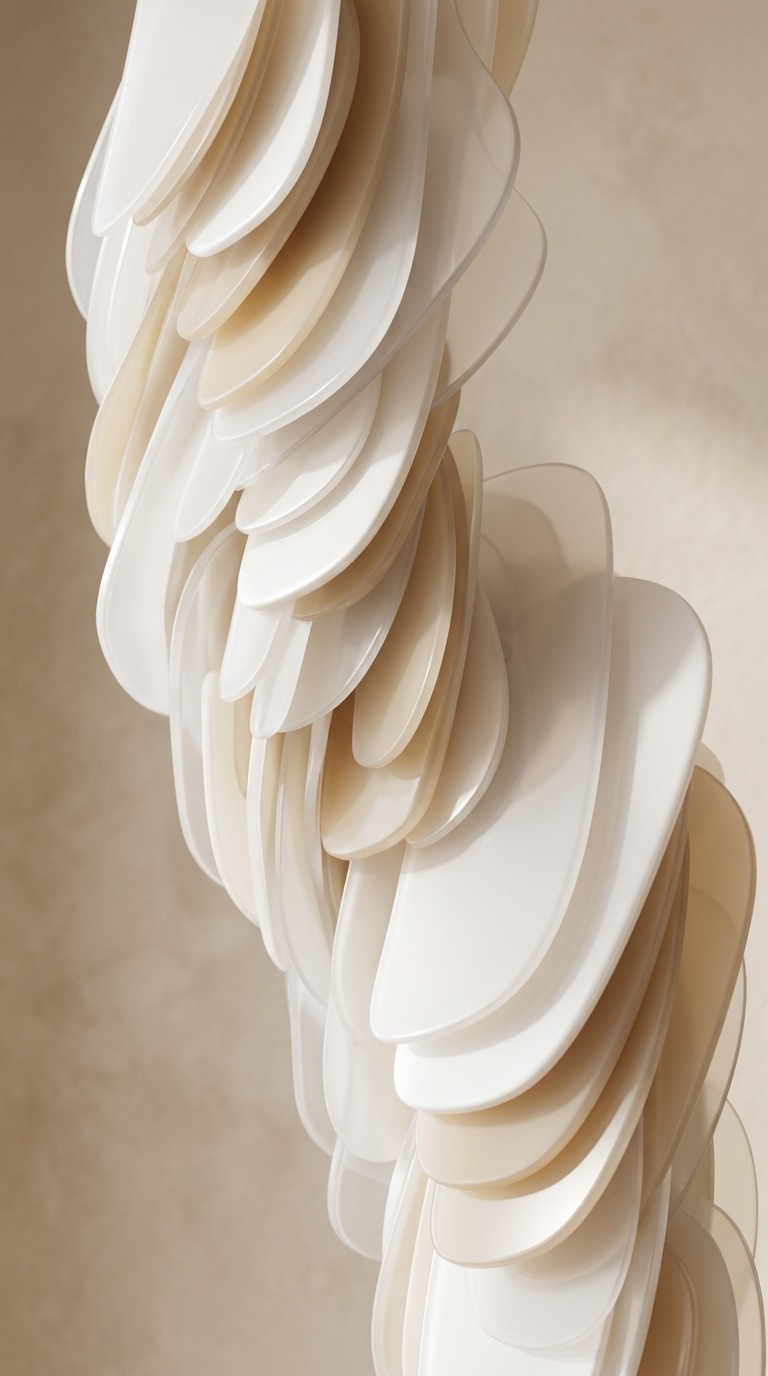 A cascade of rounded acrylic panels.