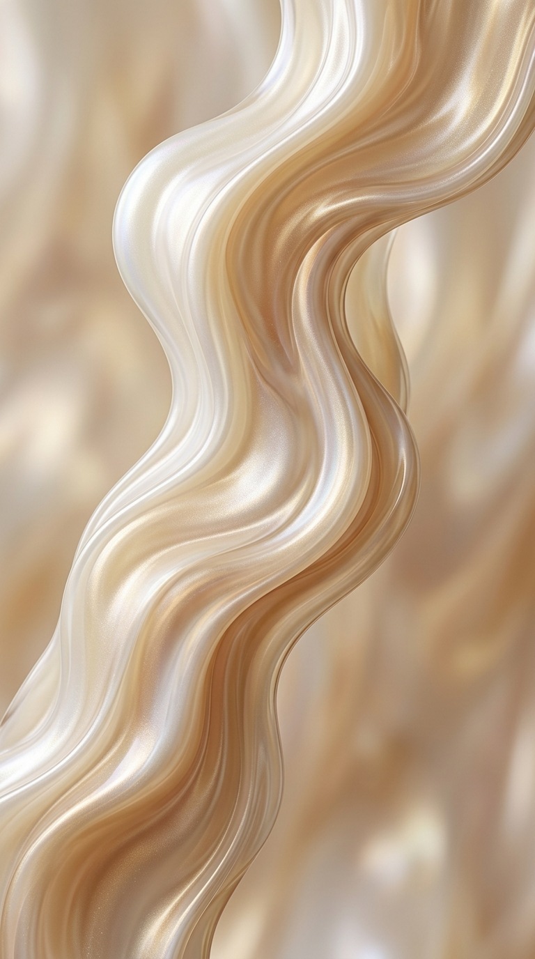Pearlescent melted glass.