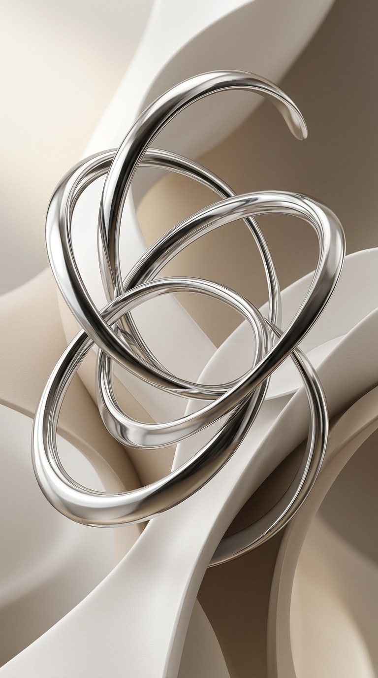 Polished chrome loops.
