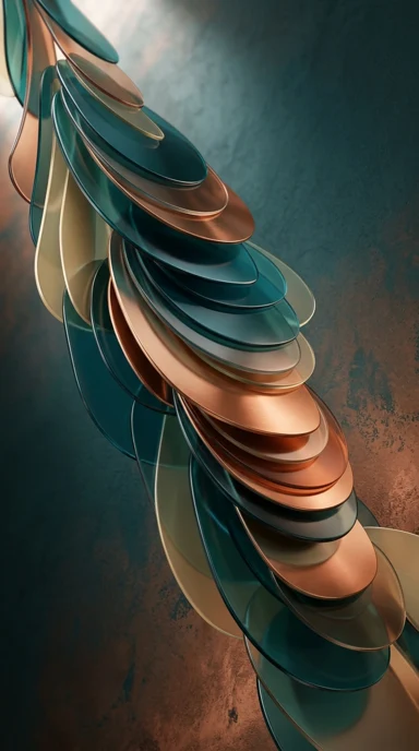 A cascade of rounded acrylic panels.