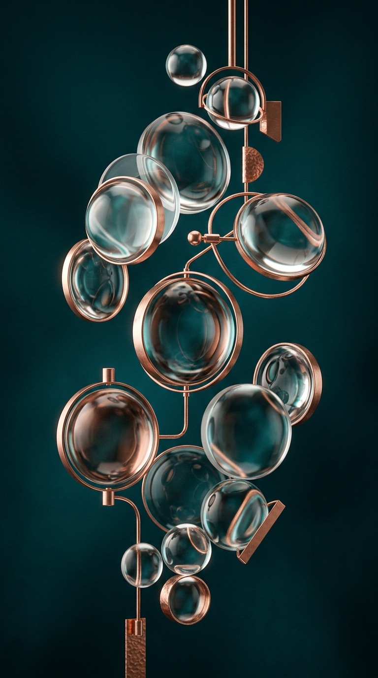 A constellation of glass lenses.