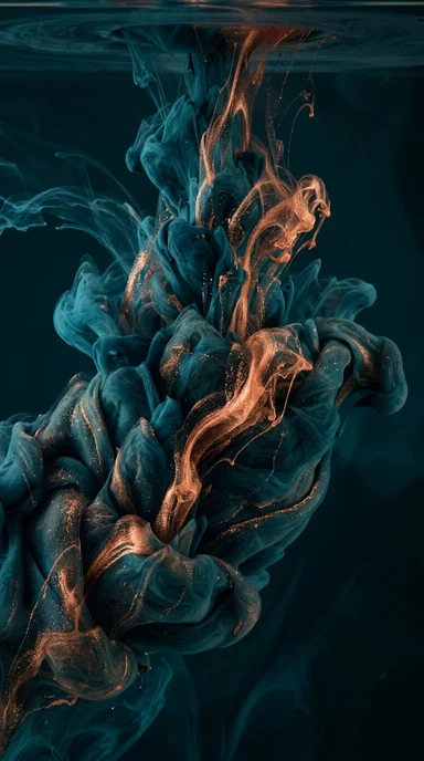A flowing ink bloom.