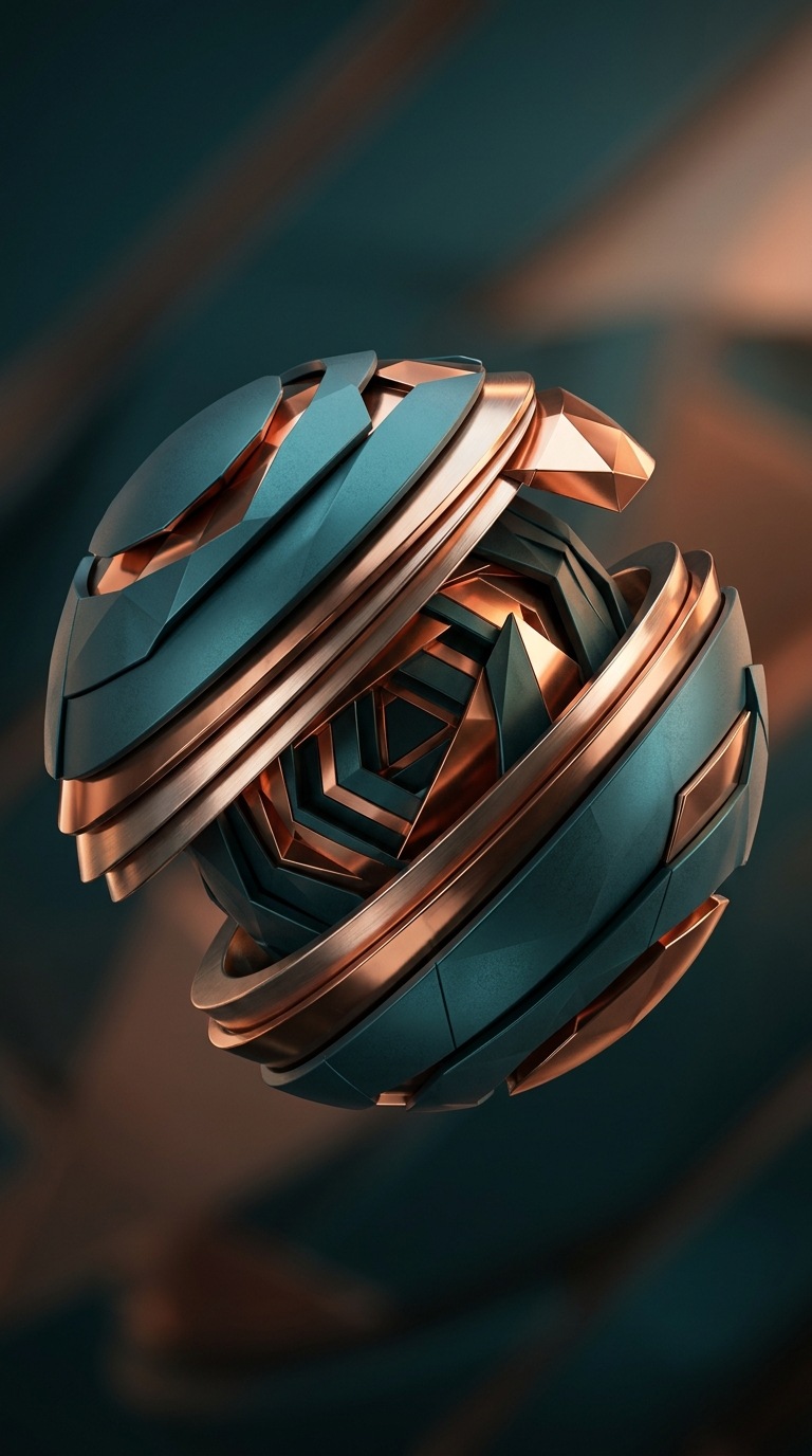 A geometric sphere split into layers.