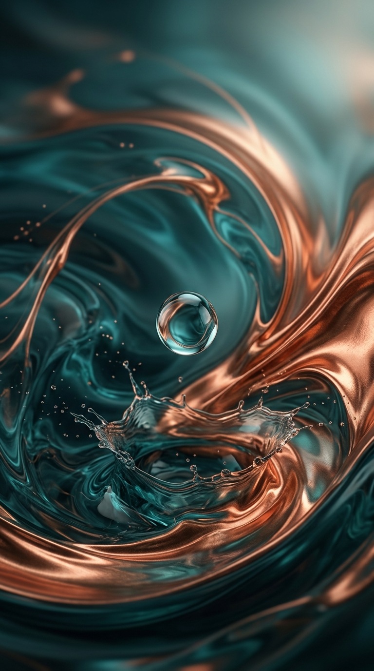 A liquid droplet frozen midair.