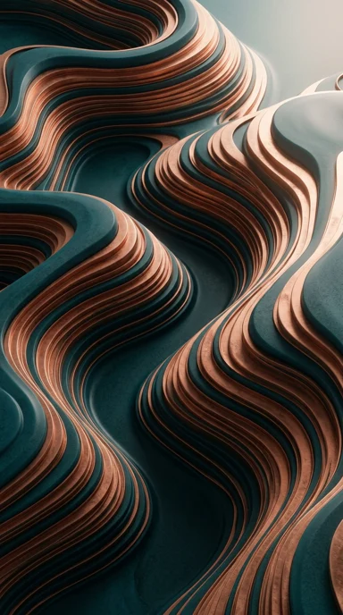 Undulating topographic contours.