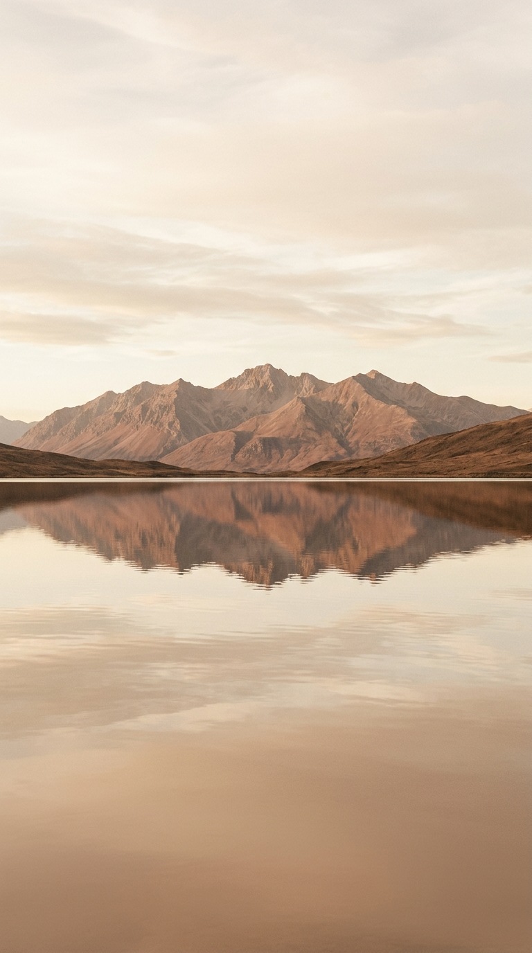 A subtle mountain reflection.