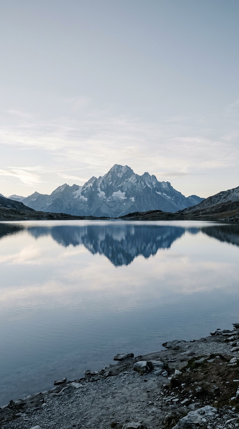 A subtle mountain reflection.