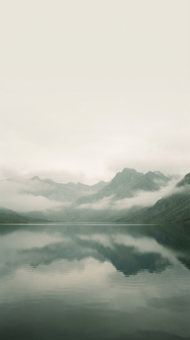 A subtle mountain reflection.