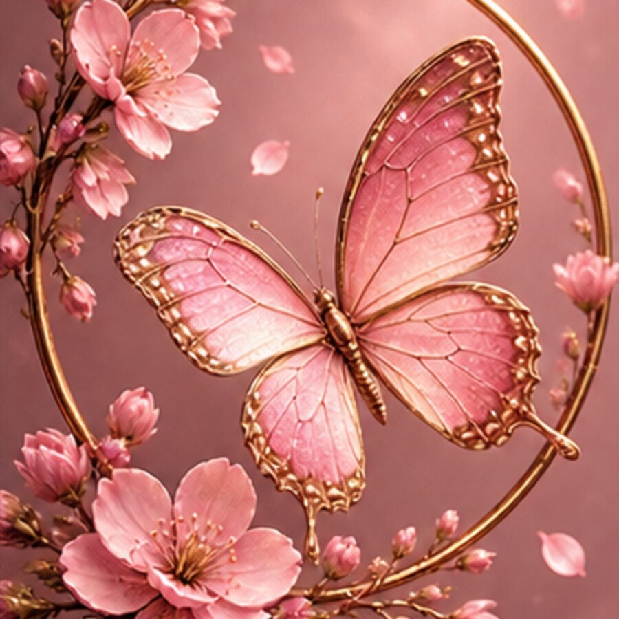 Pink Butterfly Floral DP free download
