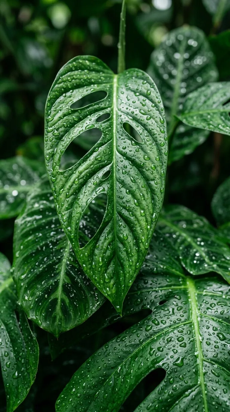 Tropical Green Leaves Wallpaper free HD mobile background