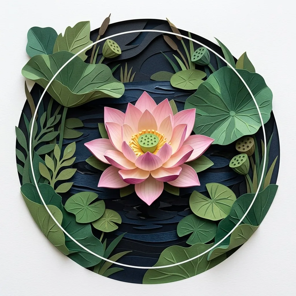 Pink lotus floating on dark water