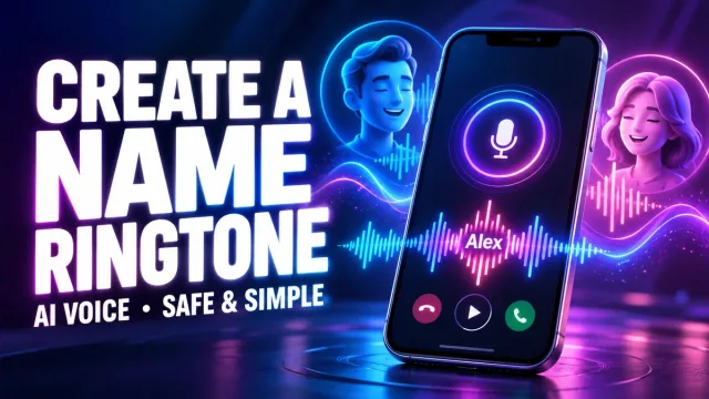 AI voice generator creating a safe personal name ringtone