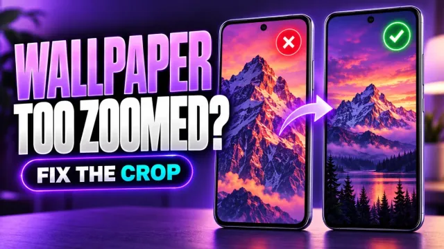 Wallpaper Zoomed In? Android and iPhone Fixes — illustrated phone preview