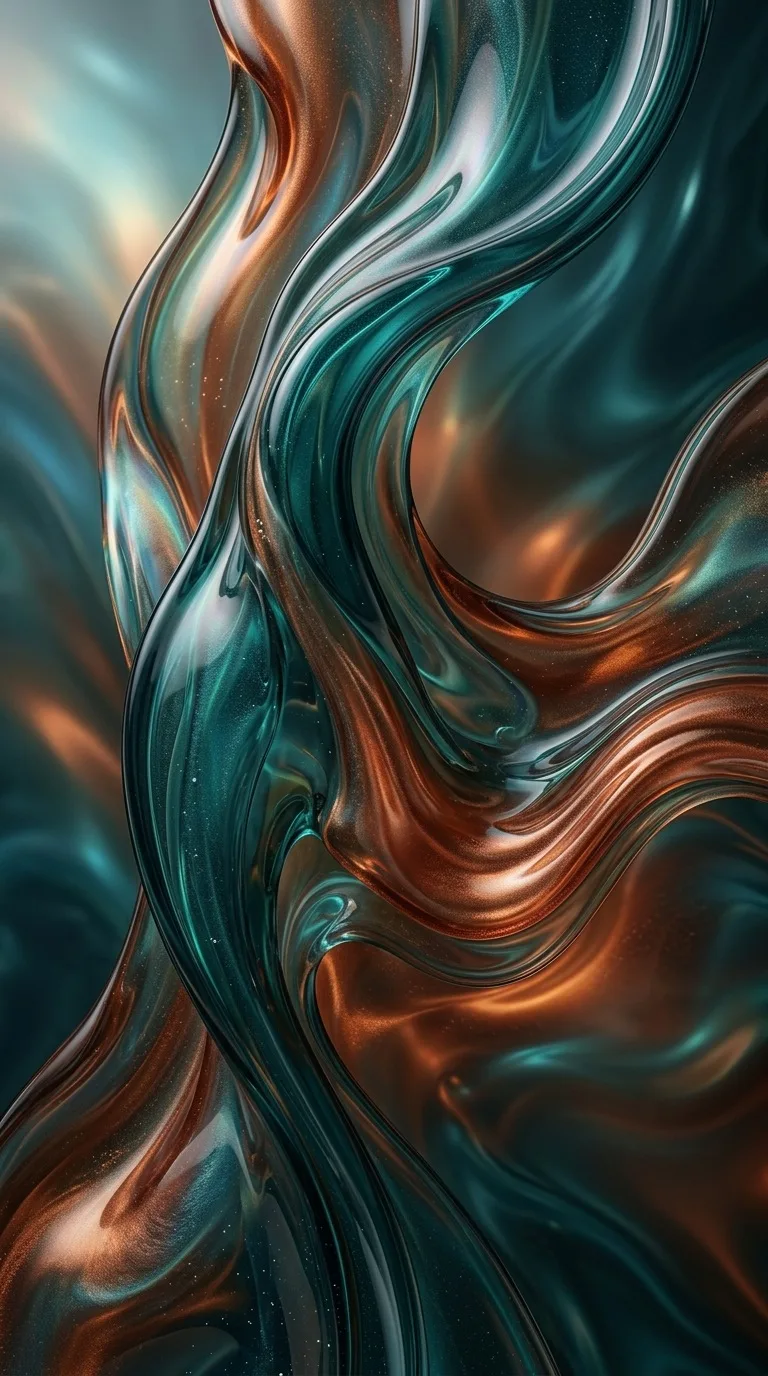 Pearlescent melted glass.