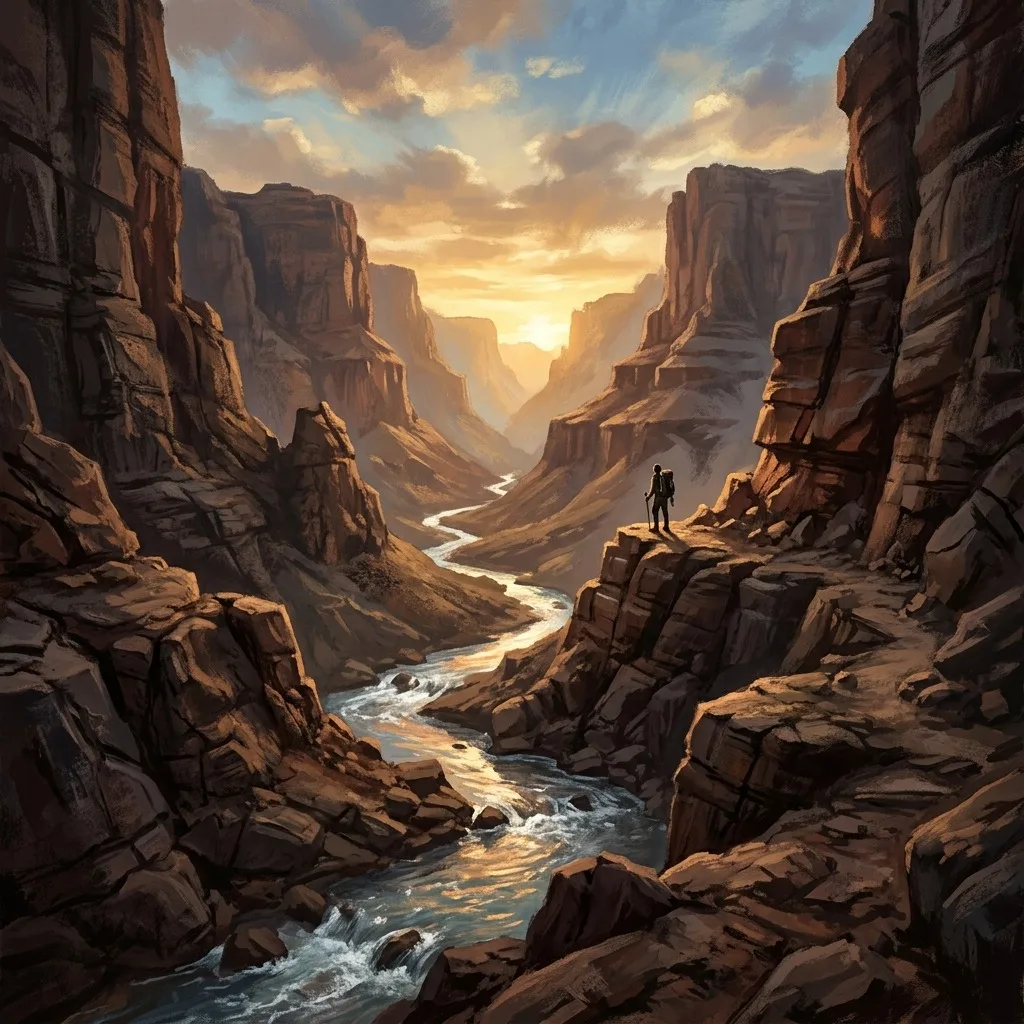 River carving a path through a rocky canyon