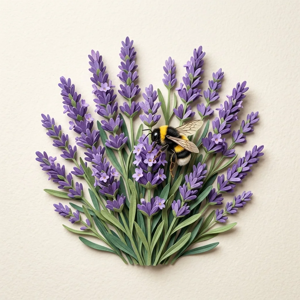 Lavender sprigs with a bumblebee