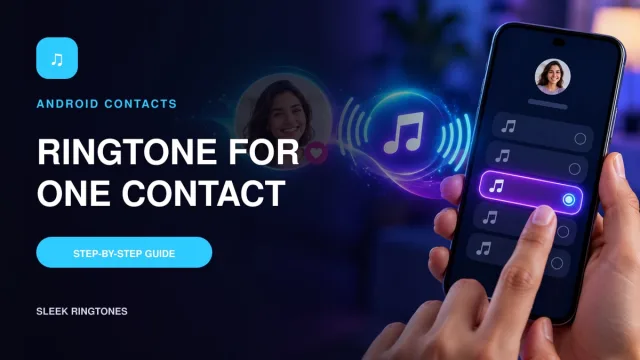 Android contact card with a custom ringtone option highlighted