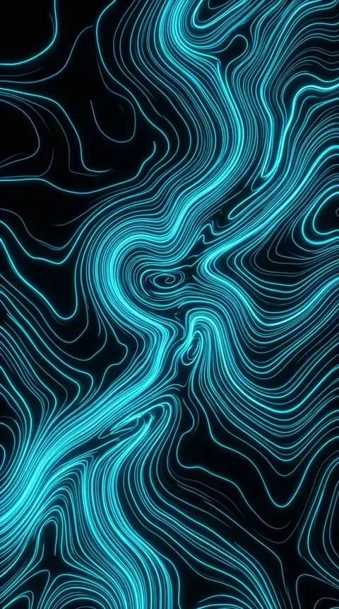 Cyan Topographic Lines Wallpaper free HD mobile background