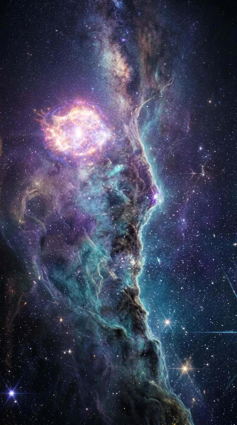 A distant supernova illuminating cosmic dust.