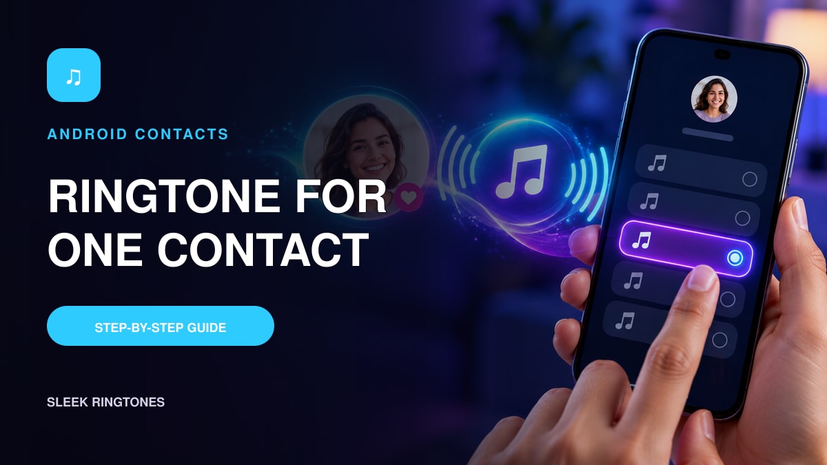 Android contact card with a custom ringtone option highlighted