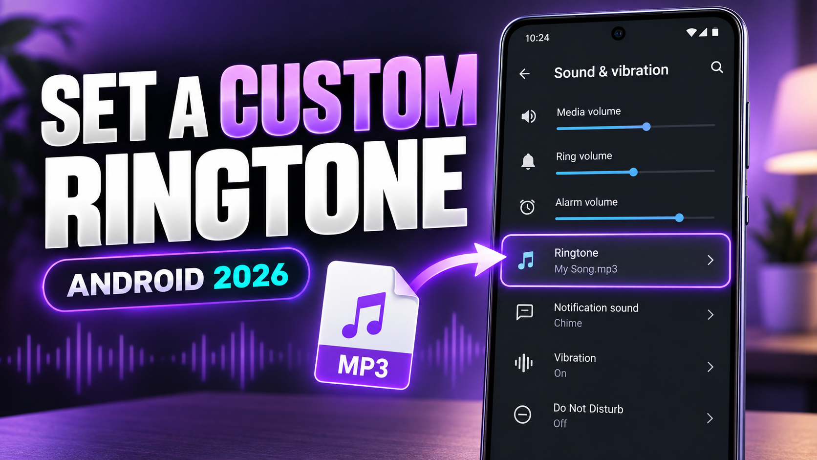 Set a custom ringtone on Android 2026 guide with the ringtone settings screen highlighted