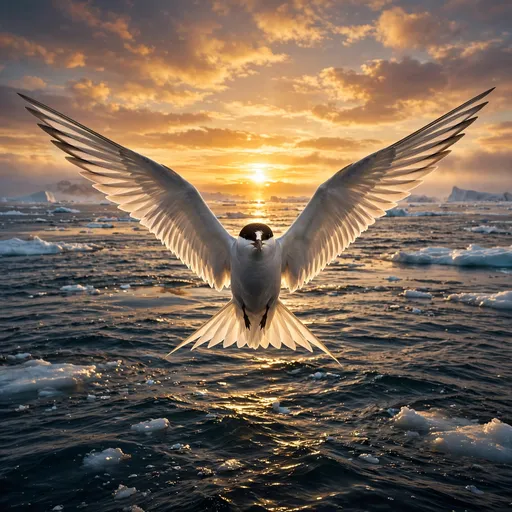 Arctic Tern Under Midnight Sun, square motivational WhatsApp DP