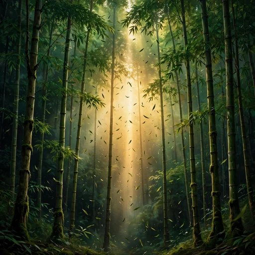 bamboo forest light shafts DP