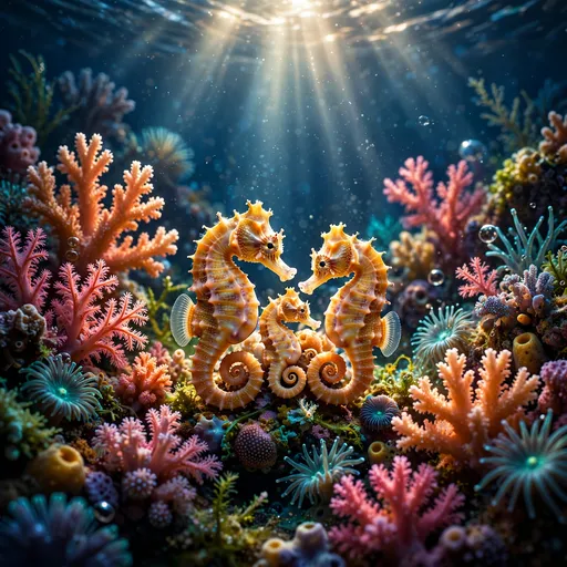 Coral Garden Seahorses, square nature WhatsApp DP