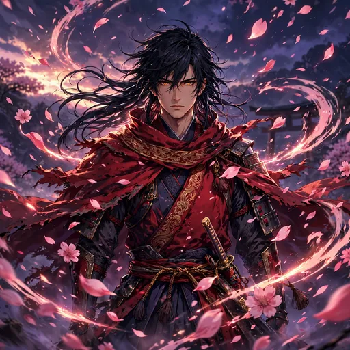 anime ronin in cherry blossom storm anime dp