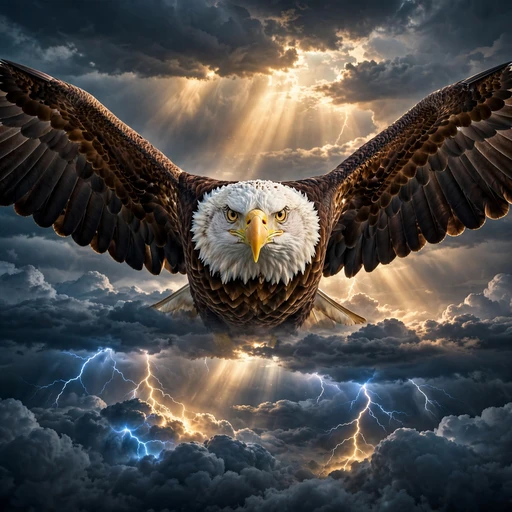 eagle soaring above storm clouds motivational dp