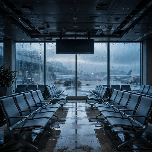 Empty Airport Departure Gate at Dawn
