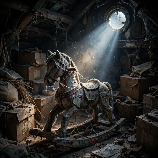 Forgotten Rocking Horse in a Dusty Attic DP — free sad WhatsApp DP download