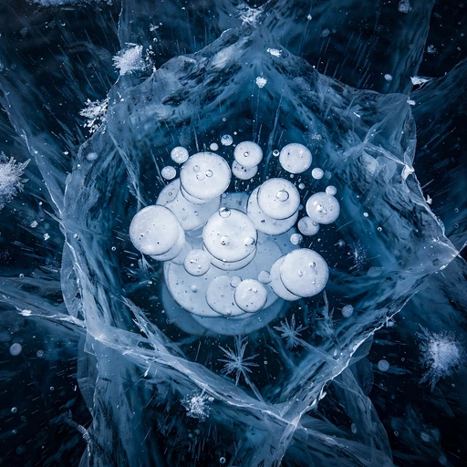 Frozen Lake Methane Bubbles Macro Nature WhatsApp DP profile picture