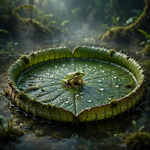 Giant Lily Pads and Frog, square nature WhatsApp DP