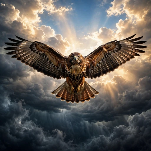 Hawk Soaring Above the Storm motivational WhatsApp DP