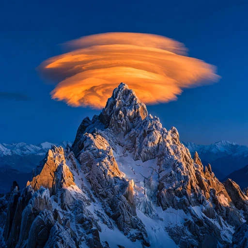 Lenticular Cloud Over Snowy Peak Nature WhatsApp DP profile picture