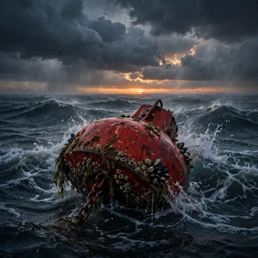 Lone Buoy on a Stormy Sea DP — free sad WhatsApp DP download