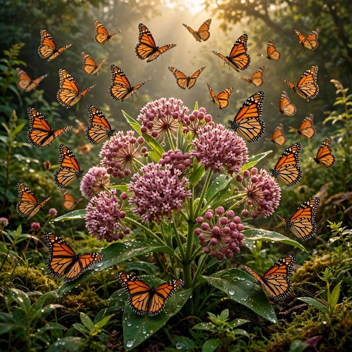 monarch butterflies on milkweed blossoms nature dp