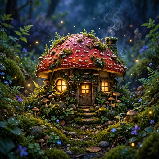 Glowing Mushroom Cottage, cute aesthetic profile picture