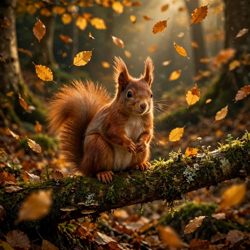 Red Squirrel in Autumn Beech Forest Nature WhatsApp DP profile picture
