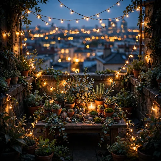 Rooftop Fairy Lights, cute aesthetic profile picture