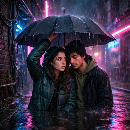 Sharing One Umbrella in the Rain