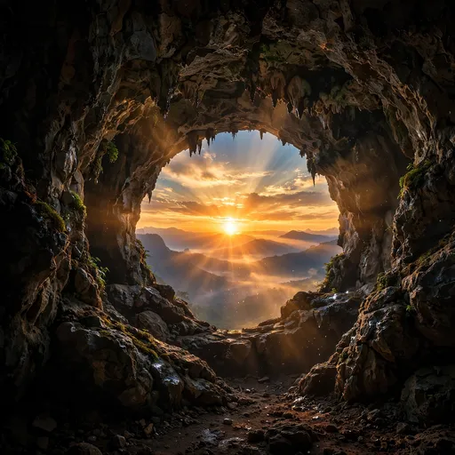 Sunrise Through the Arch Cave, square motivational WhatsApp DP