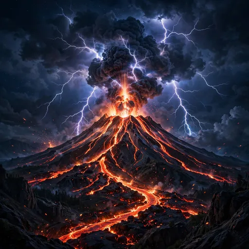Volcanic Lightning Eruption, square nature WhatsApp DP